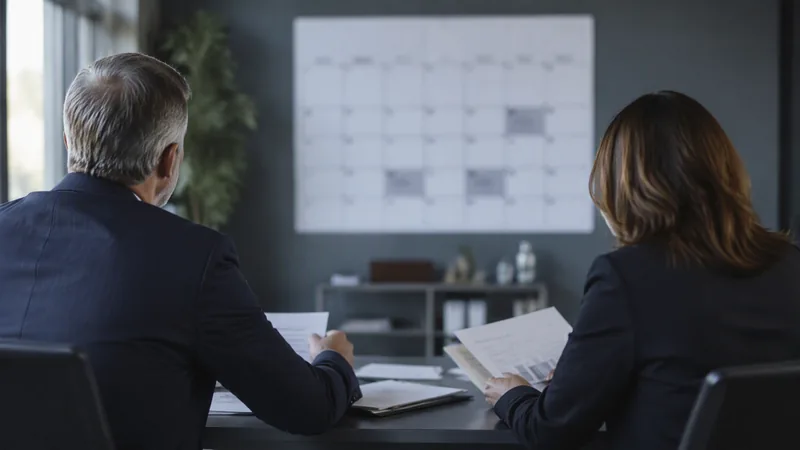 Revisión de un calendario de pagos entre empresas.