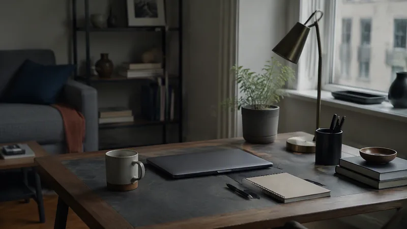 Espacio de trabajo en una vivienda de uso cotidiano.